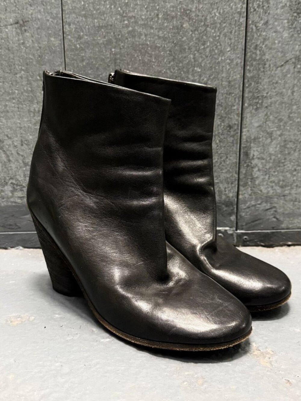 MARSELL BLACK HORSE LEATHER ANKLE BOOTS BOOTIES